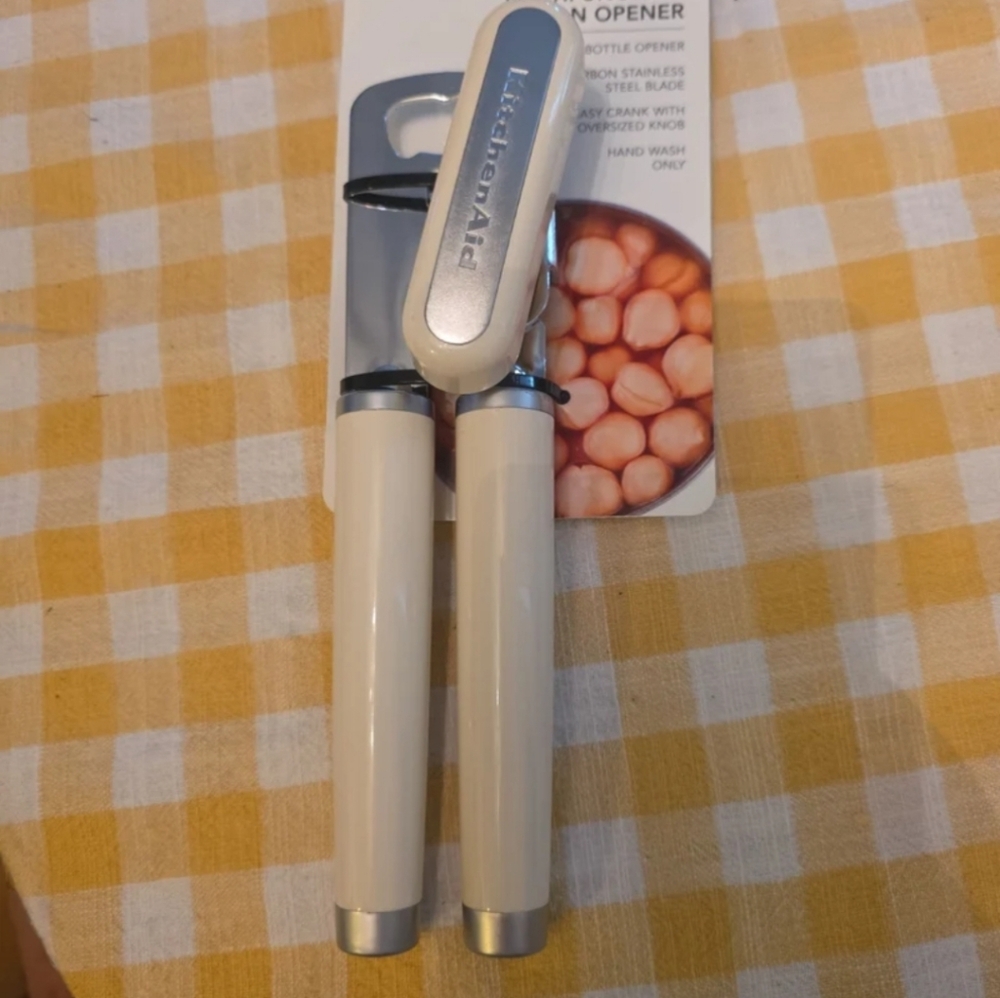 NEW KitchenAid Classic Multifunction Can Opener/Bottle Opener in Almond Cream